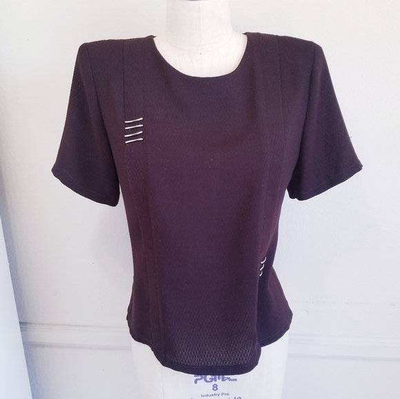 Vintage | Plum‎ Structured Shouder Top - Picture 1 of 8